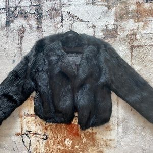 Black blazer faux fur